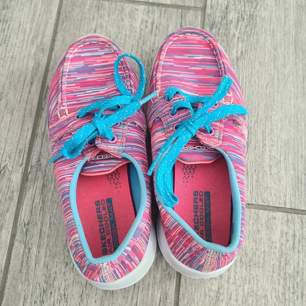 Skechers Air Cooled Slip-in GO WALK Joy sneakers pink blue 13.5 kids